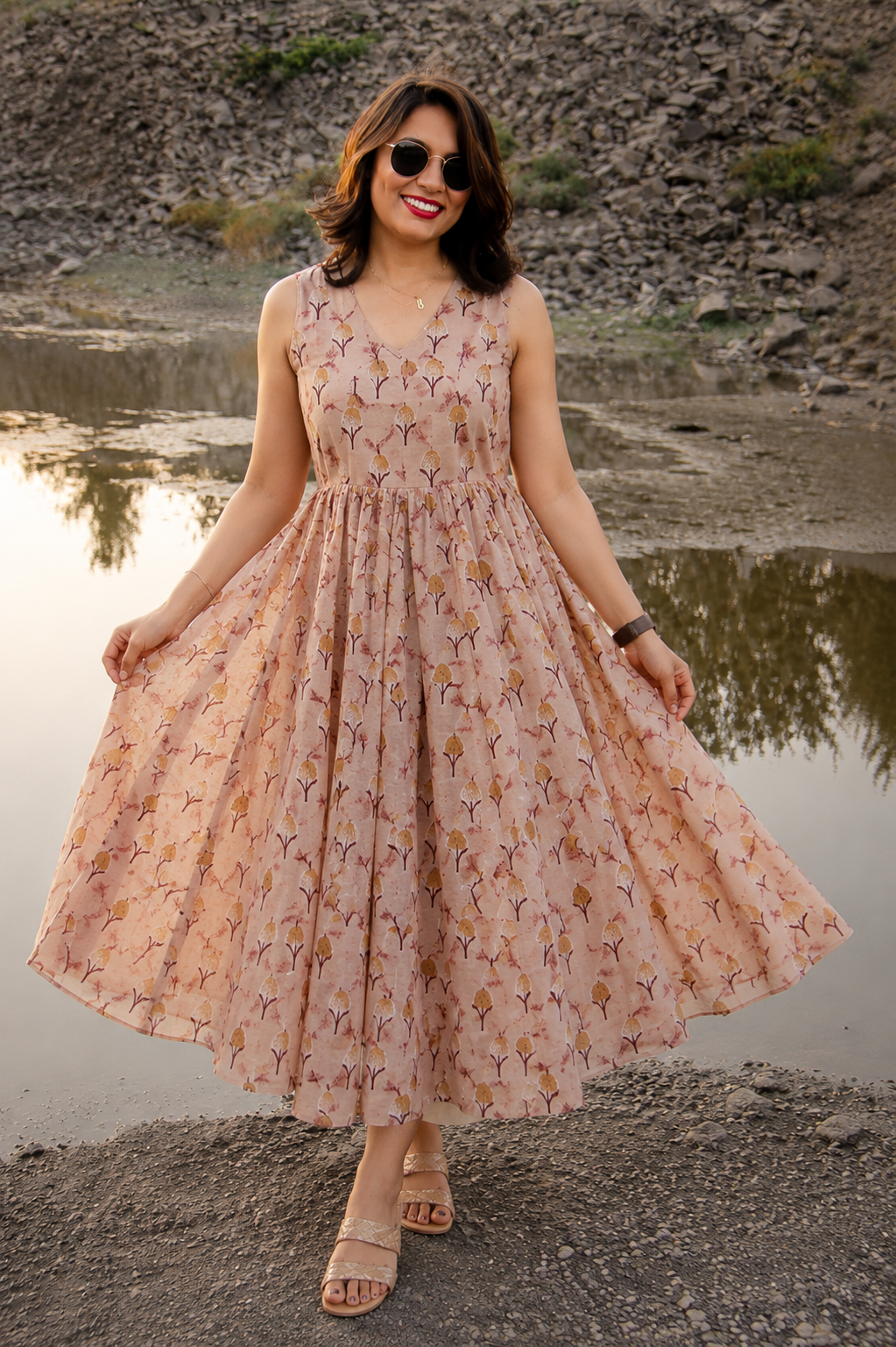 Vanaspati Hand block printed cotton Frock