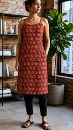 Red Kalamkari kurti