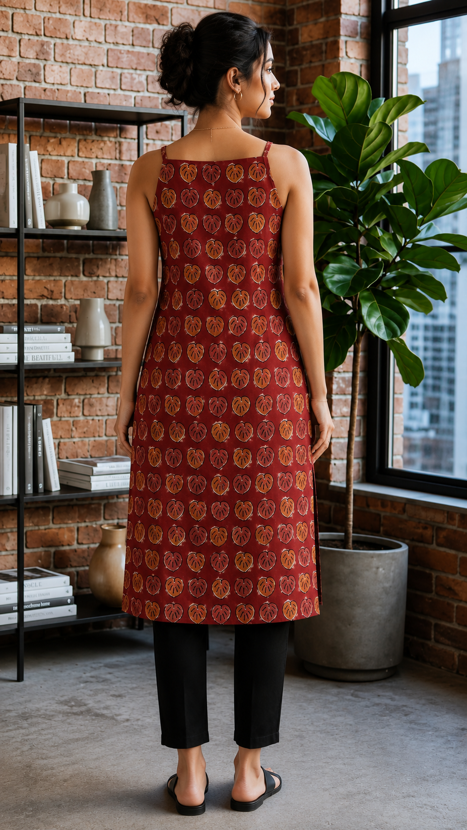 Red Kalamkari kurti