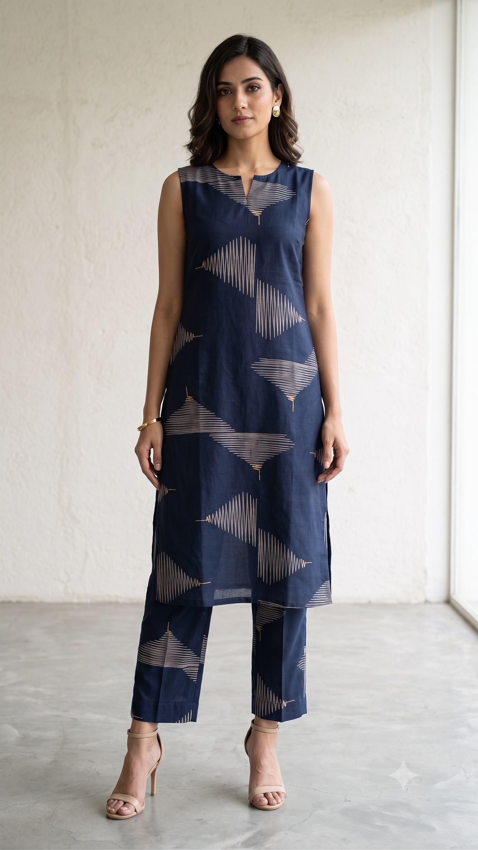Blue satin comfort office wear co-ords