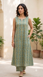 Breathable cotton office wear co-ord set