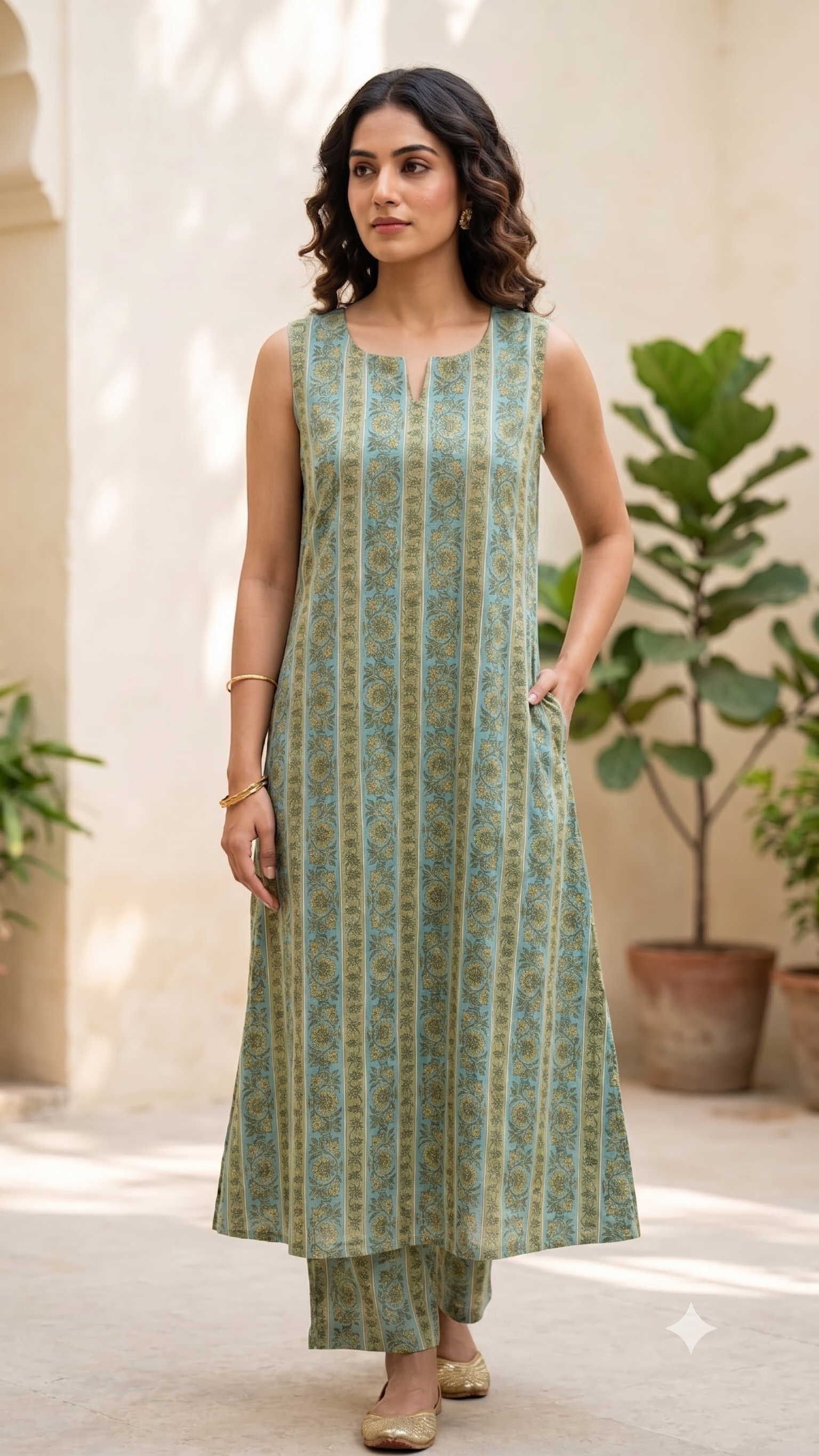 Breathable cotton office wear co-ord set