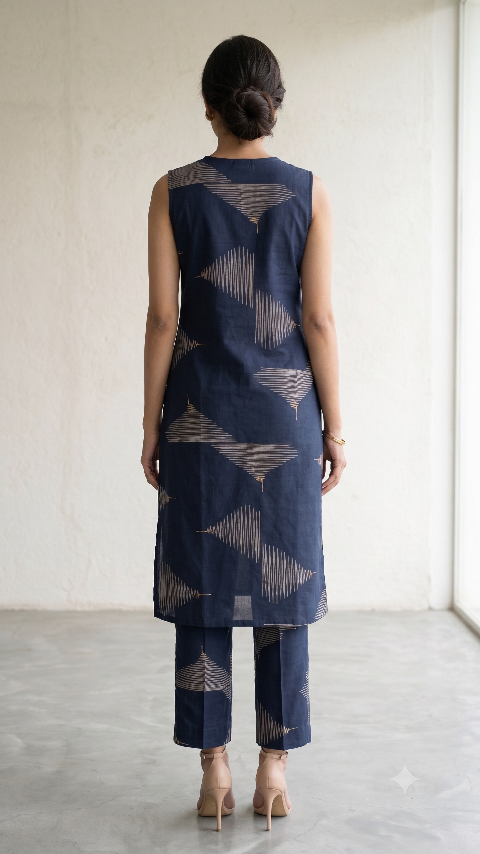 Blue satin comfort office wear co-ords