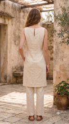 Yellow cotton co-ord sets for office wear