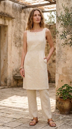Yellow cotton co-ord sets for office wear